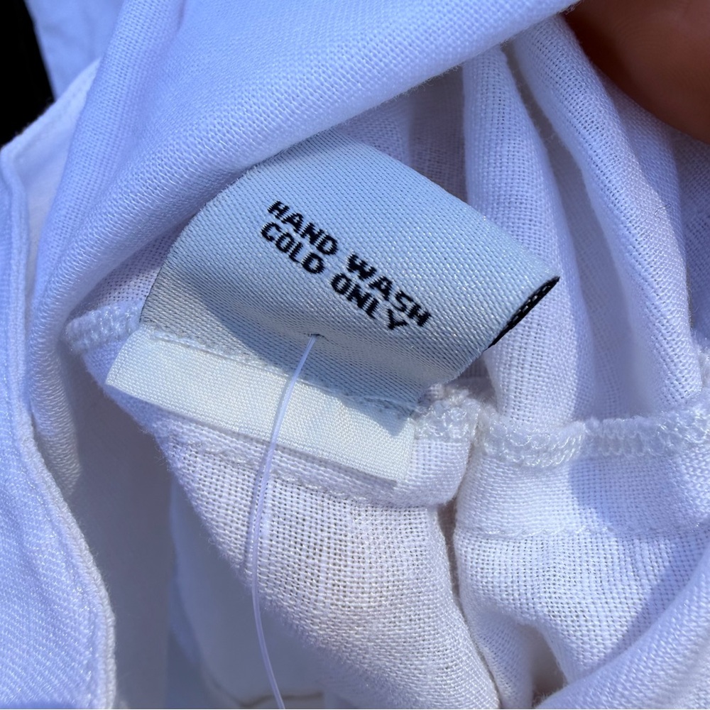 J. Peterman White Linen Cotton Button Front Sleeveless Dress Size 4 - Picture 9 of 14